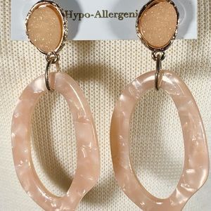 Charming Charlie Post Back Peach Resin Earrings